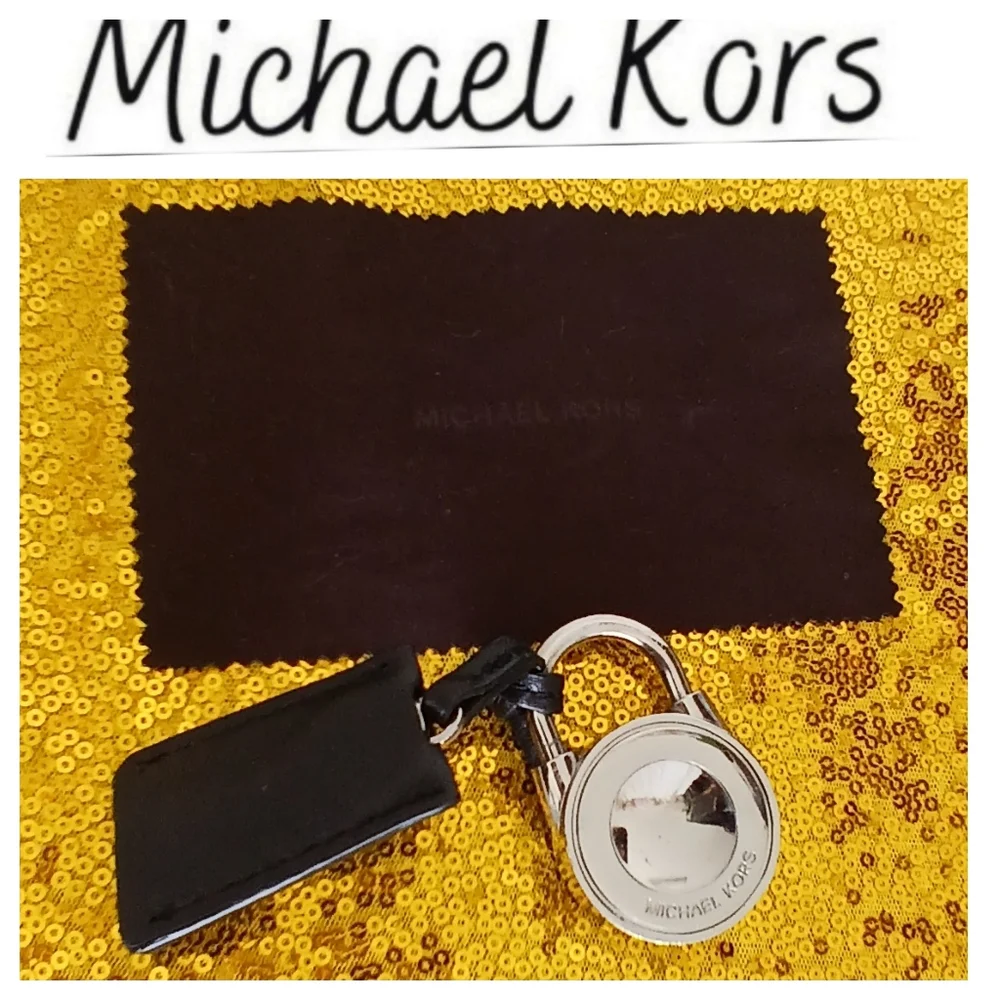 Michael Kors Black and Silver Key Holder And A Clothe Cleaner